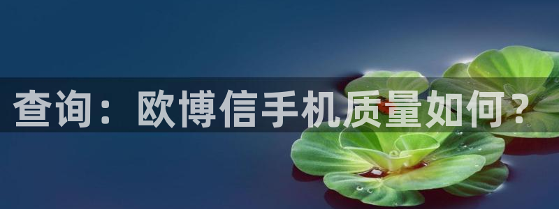 好彩运3平台注册：查询：欧博信手机质量如何？
